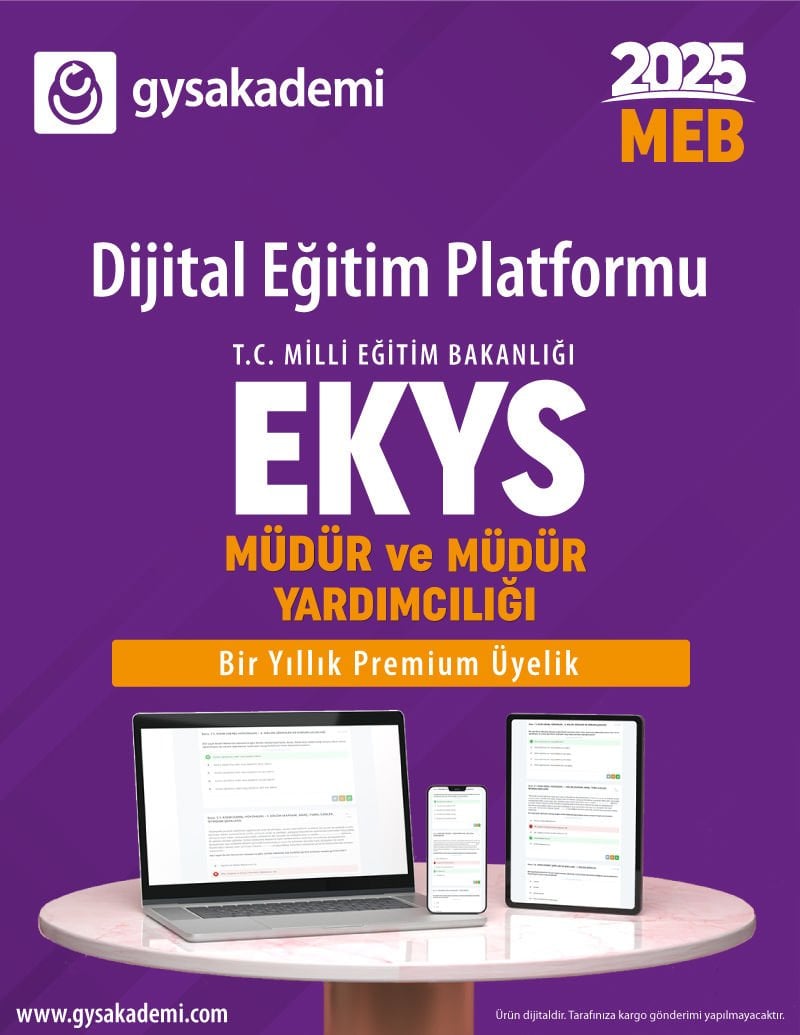 2025 EKYS MEB Müdür ve Müdür Yardımcılığı Dijital Eğitim Platformu (www.gysakademi.com 1 Yıllık Premium)
