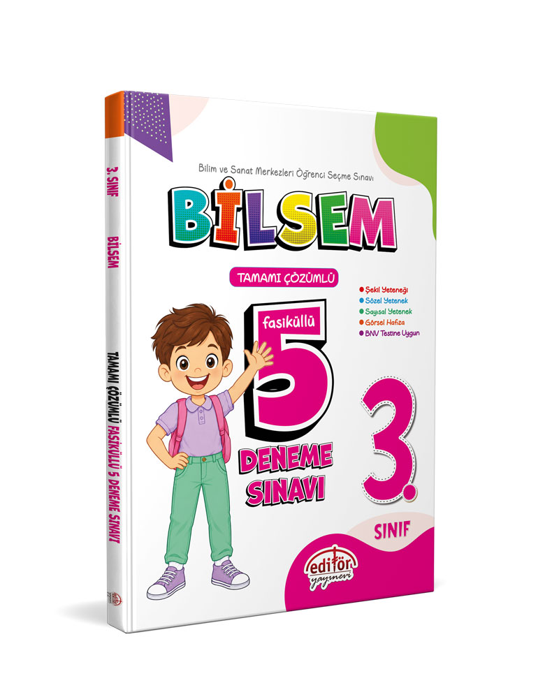 3. Sınıf Bilsem Çözümlü 5 Deneme Sınavı - Editör Yayınevi 3. Sınıf Bilsem Çözümlü 5 Deneme Sınavı - Editör Yayınevi
