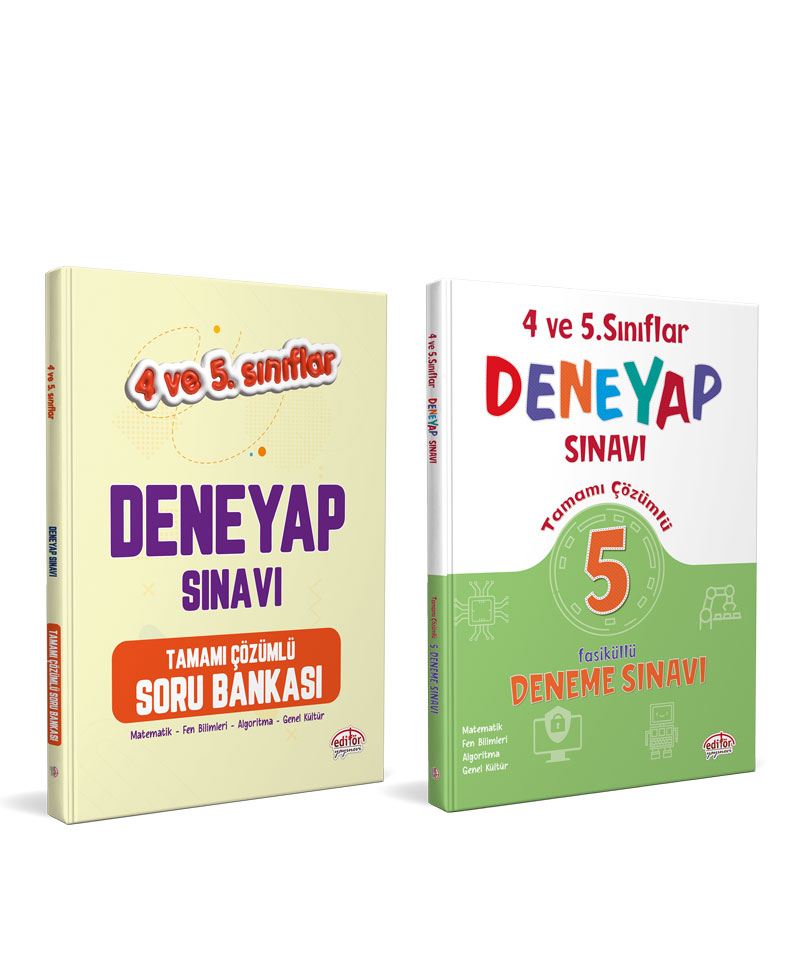 4-5. Sınıf Deneyap Tamamı Çözümlü Soru Bankası + Tamamı Çözümlü 5 Deneme Sınavı