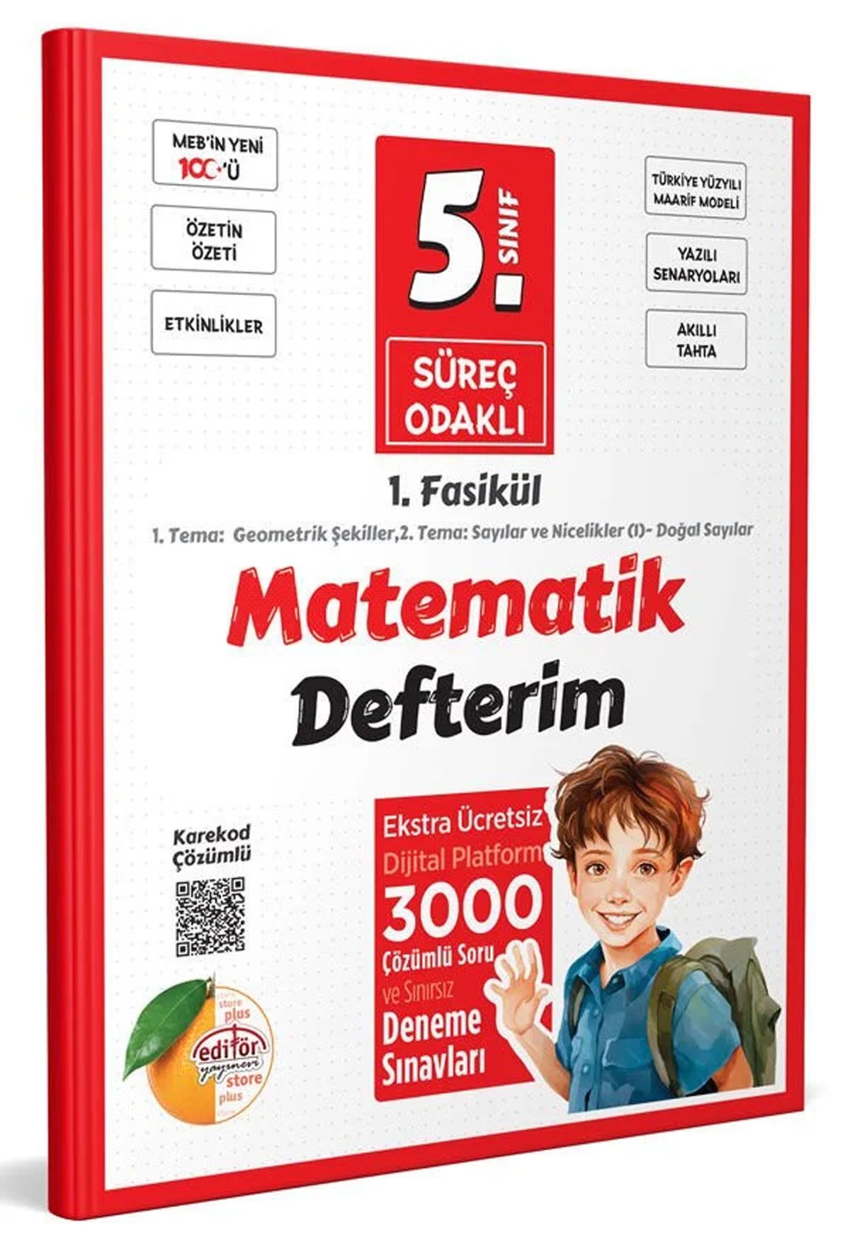 5. Sınıf Süreç Odaklı Matematik Defterim (3 Fasikül) - Karekod Çözümlü