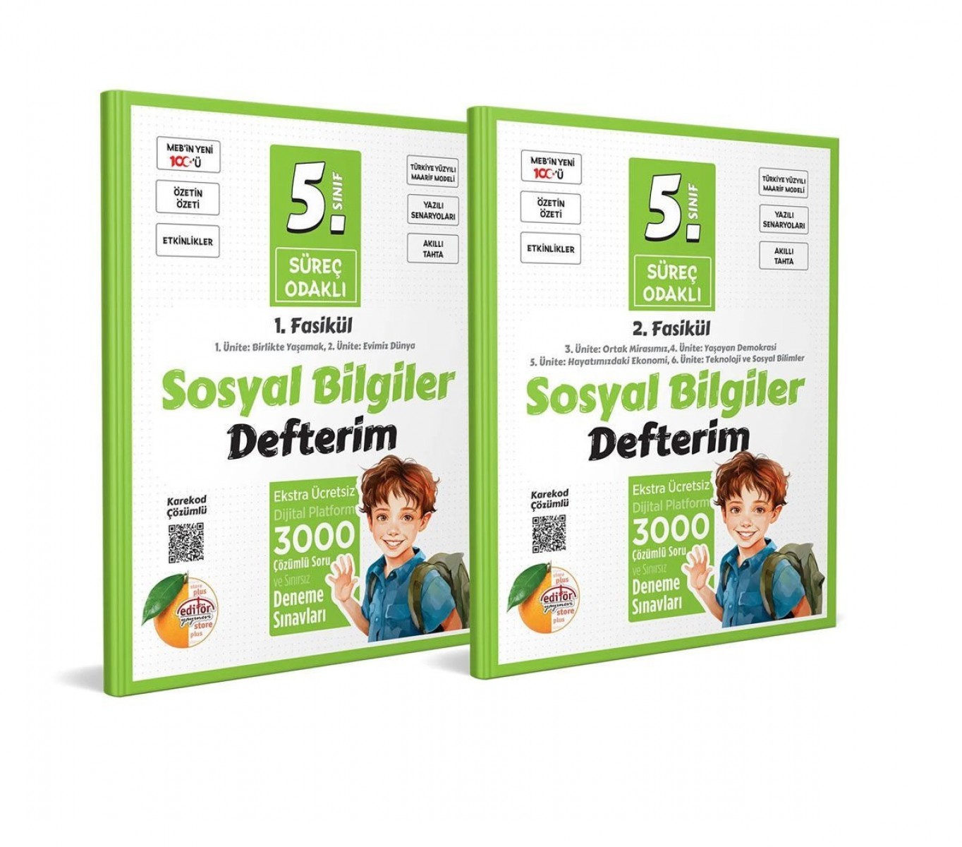5. Sınıf Süreç Odaklı Sosyal Bilgiler Defterim (2 Fasikül) - Karekod Çözümlü