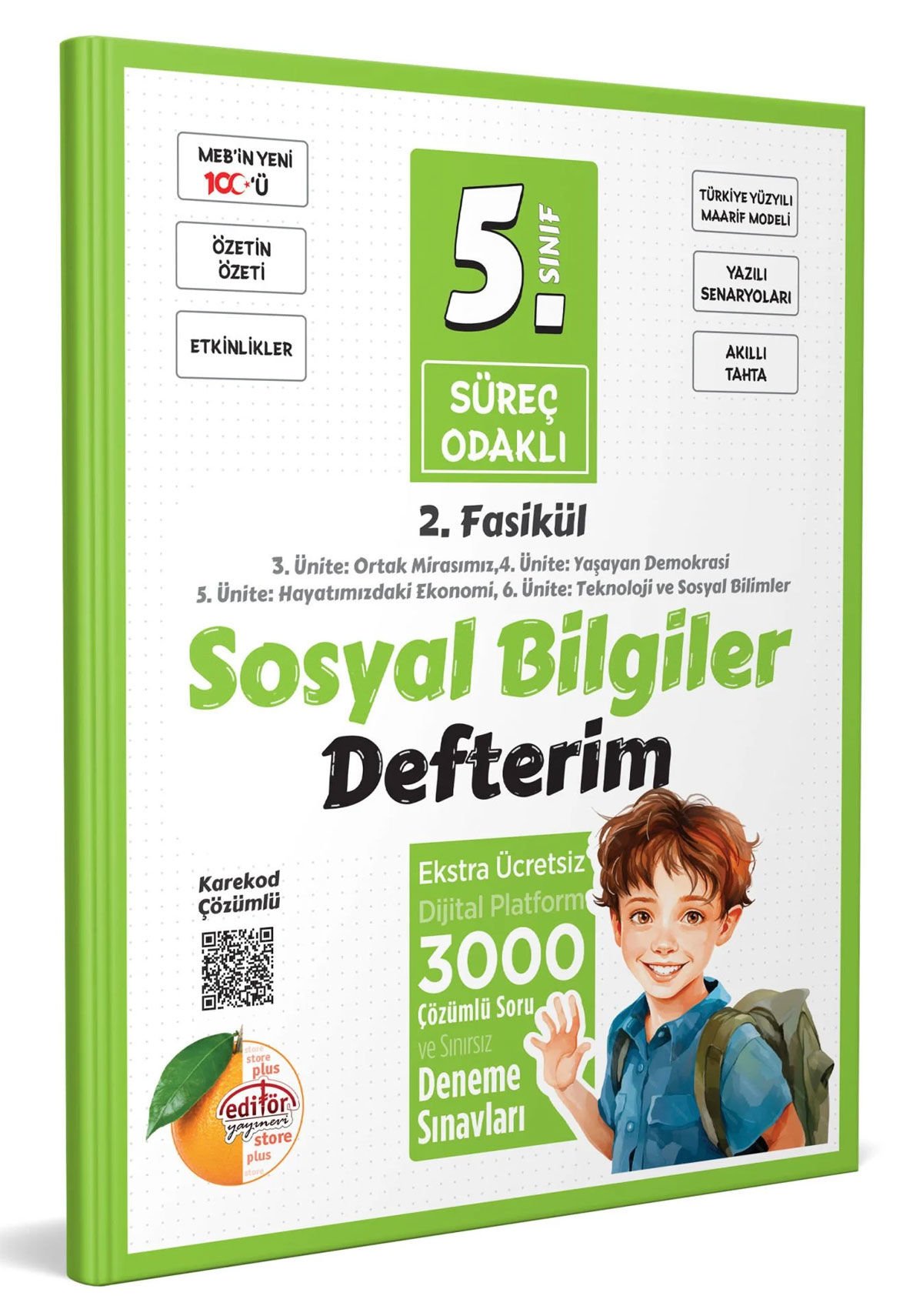 5. Sınıf Süreç Odaklı Sosyal Bilgiler Defterim (2 Fasikül) - Karekod Çözümlü