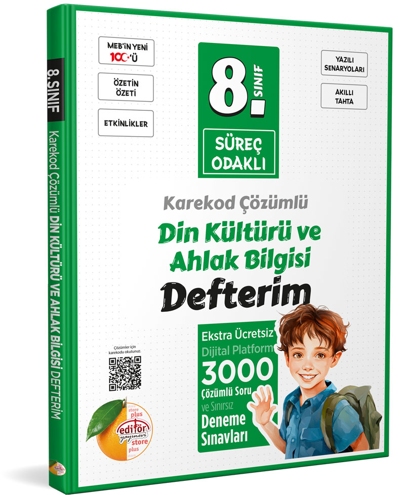 8. Sınıf Süreç Odaklı Din Kültürü ve Ahlak Bilgisi Defterim - Karekod Çözümlü