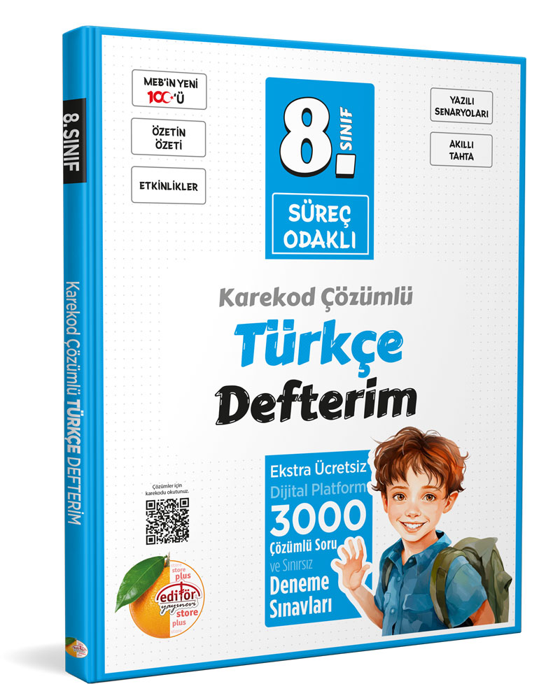 8. Sınıf Süreç Odaklı Türkçe Defterim - Karekod Çözümlü