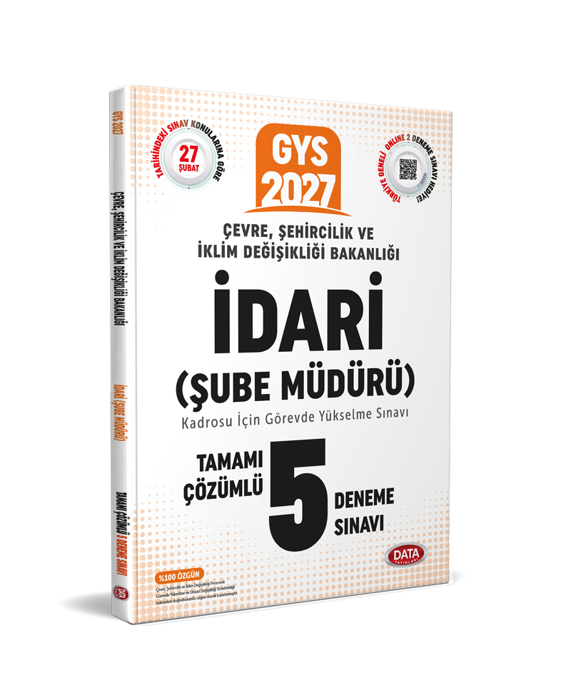 Çevre, Şehircilik ve İklim Değişikliği Bakanlığı İdari (Şube Müdürü) Tamamı Çözümlü 5 Deneme Sınavı Çevre, Şehircilik ve İklim Değişikliği Bakanlığı İdari (Şube Müdürü) Tamamı Çözümlü 5 Deneme Sınavı