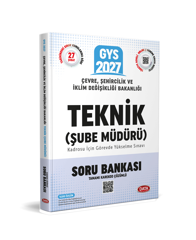 Çevre, Şehircilik ve İklim Değişikliği Bakanlığı Teknik (Şube Müdürü) Soru Bankası - Karekod Çözümlü Çevre, Şehircilik ve İklim Değişikliği Bakanlığı Teknik (Şube Müdürü) Soru Bankası - Karekod Çözümlü