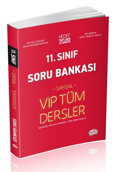 11. Sınıf VIP Tüm Dersler (Sayısal) Soru Bankası Kırmızı Kitap