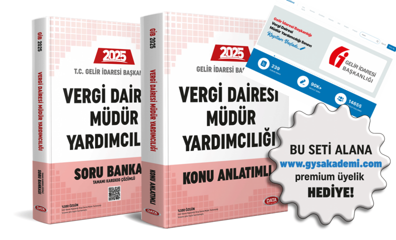 2025 Vergi Dairesi Müdür Yardımcılığı Sınavı Konu Anlatımlı Soru Bankası Seti (gysakademi platformu hediye)