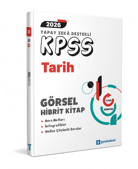 gysakademi 2026 KPSS Yapay Zeka Destekli Tarih Görsel Hibrit Kitap