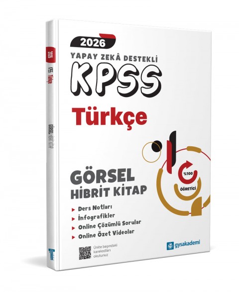 gysakademi 2026 KPSS Yapay Zeka Destekli Türkçe Görsel Hibrit Kitap