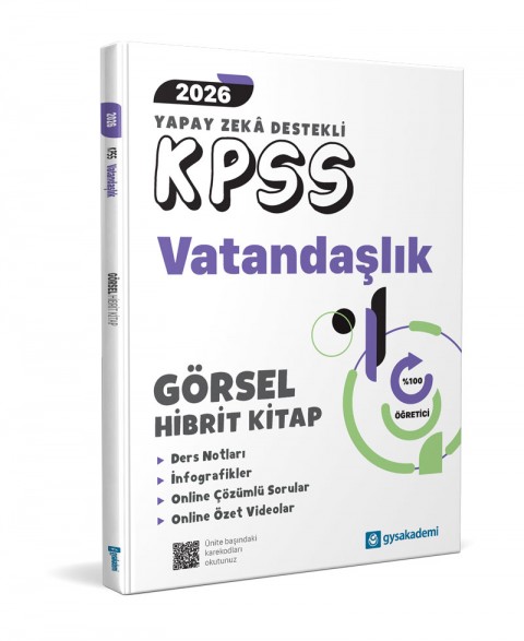 gysakademi 2026 KPSS Yapay Zeka Destekli Vatandaşlık Görsel Hibrit Kitap