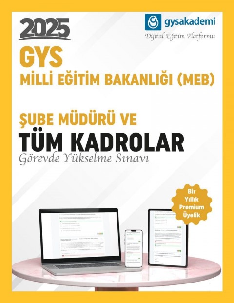 2026 MEB Şube Müdürü ve Tüm Ünvanlar GYS Dijital Eğitim Platformu (www.gysakademi.com 1 Yıllık Premium)