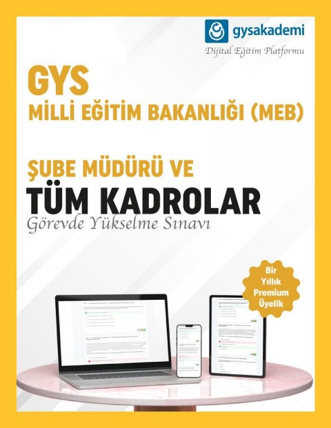 2026 MEB Şube Müdürü ve Tüm Ünvanlar GYS Dijital Eğitim Platformu (www.gysakademi.com 1 Yıllık Premium)