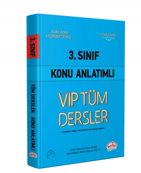 3. Sınıf VIP Tüm Dersler Konu Anlatımlı Mavi Kitap