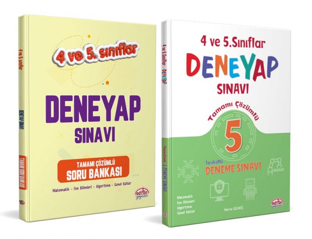 4-5. Sınıf Deneyap Tamamı Çözümlü Soru Bankası + Tamamı Çözümlü 5 Deneme Sınavı