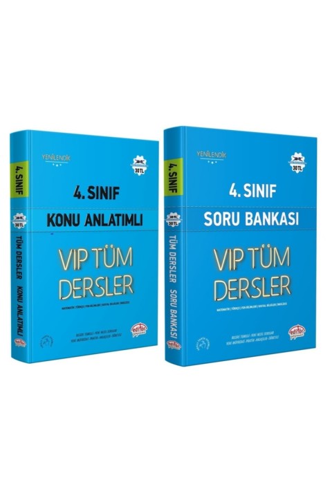 4. Sınıf Tüm Dersler Mavi Konu Anlatımlı Ve Soru Bankası 2 Li Set