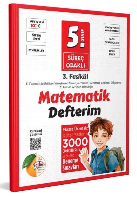 5. Sınıf Süreç Odaklı Matematik Defterim (3 Fasikül) - Karekod Çözümlü