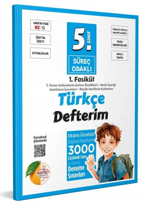 5. Sınıf Süreç Odaklı Türkçe Defterim (3 Fasikül) - Karekod Çözümlü