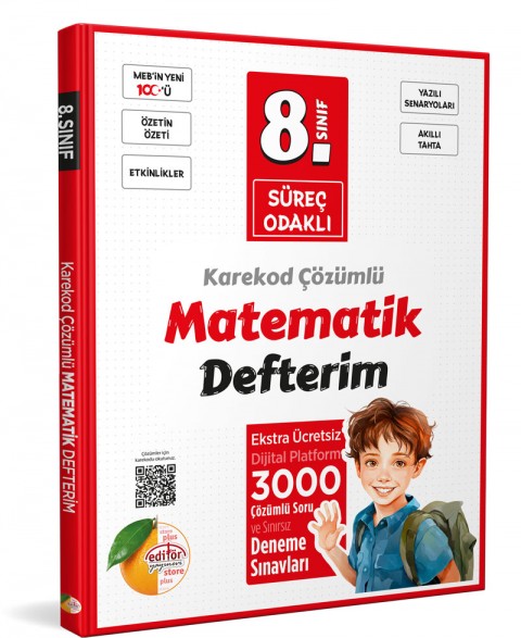8. Sınıf Süreç Odaklı Matematik Defterim - Karekod Çözümlü