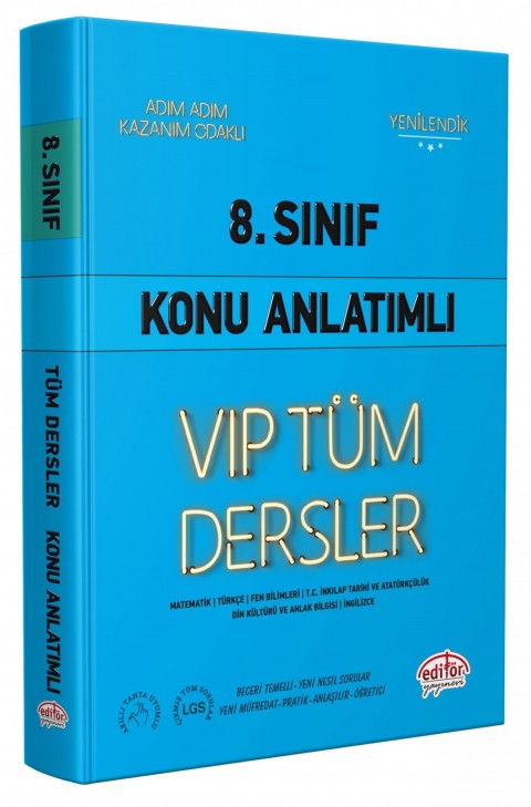 8. Sınıf VIP Tüm Dersler Konu Anlatımlı Mavi Kitap