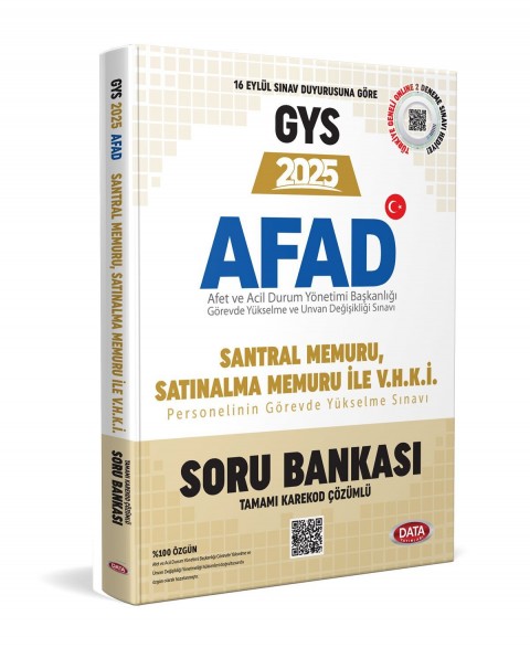 AFAD Santral Memuru, Satınalma Memuru ile V.H.K.İ. Soru Bankası - Karekod Çözümlü