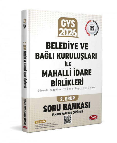 Belediye ve Bağlı Kuruluşları İle Mahalli İdare Birlikleri 2. Grup Soru Bankası (Tamamı Karekod Çözümlü)