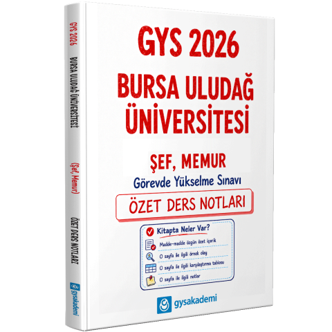 Bursa Uludağ Üniversitesi GYS Şef Özet Ders Notları