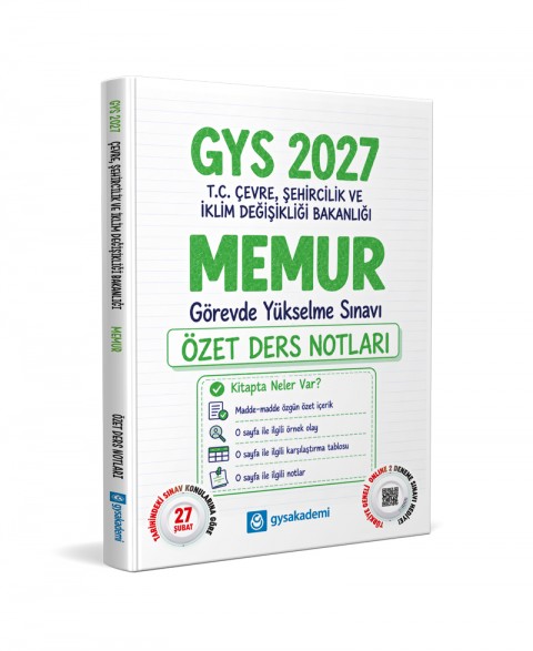 Çevre, Şehircilik ve İklim Değişikliği Bakanlığı Memur GYS Özet Ders Notları