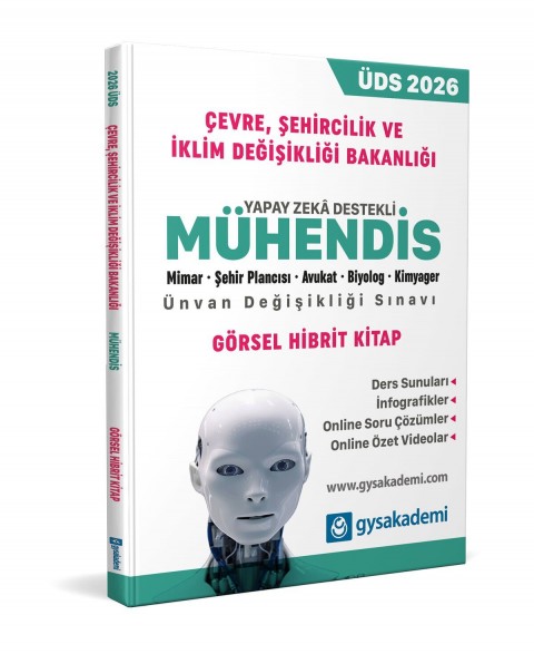 Çevre, Şehircilik ve İklim Değişikliği Bakanlığı Mühendis ÜDS Yapay Zeka Destekli Hibrit Kitap gysakademi