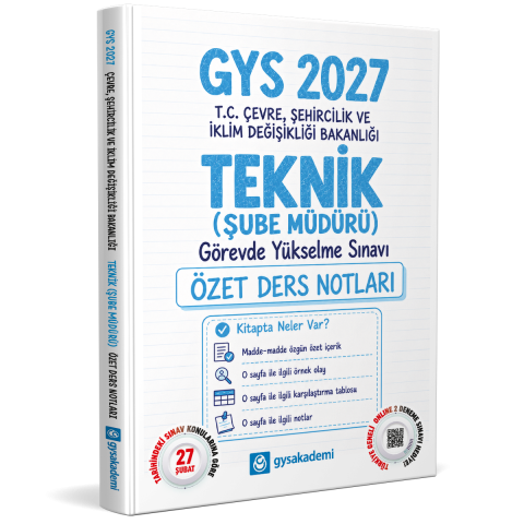 Çevre, Şehircilik ve İklim Değişikliği Bakanlığı Teknik (Şube Müdürü) Özet Ders Notları