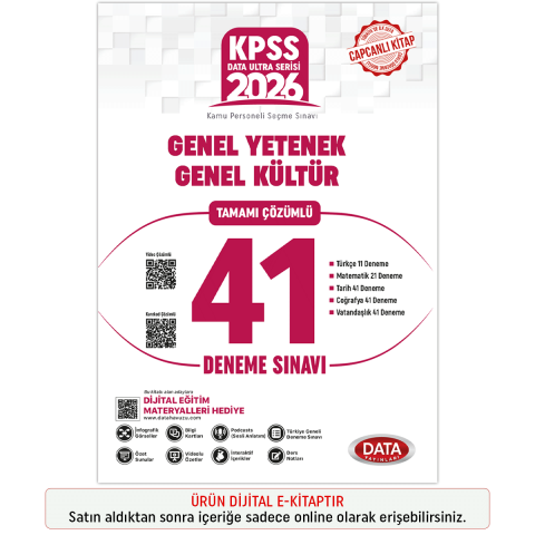 İnteraktif Kitap 2026 KPSS Genel Kültür - Genel Yetenek 41 Deneme Sınavı