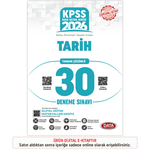 İnteraktif Kitap 2026 KPSS Ultra Serisi Tarih Tamamı Çözümlü 30 Deneme Sınavı