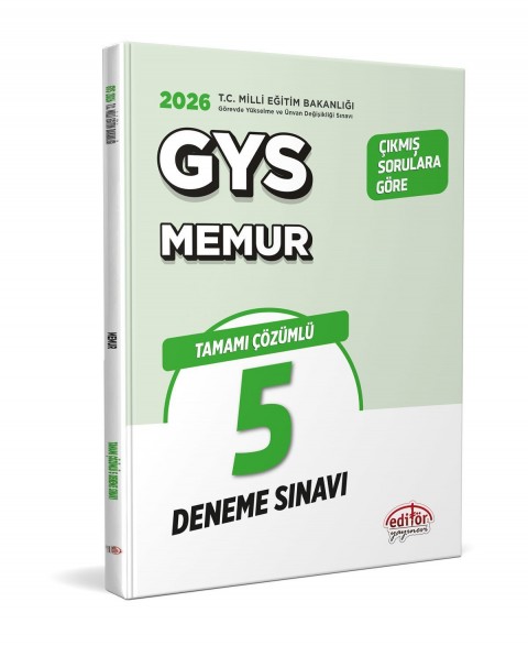 Milli Eğitim Bakanlığı Memur Tamamı Çözümlü GYS 5 Deneme Sınavı Editör Yayınevi