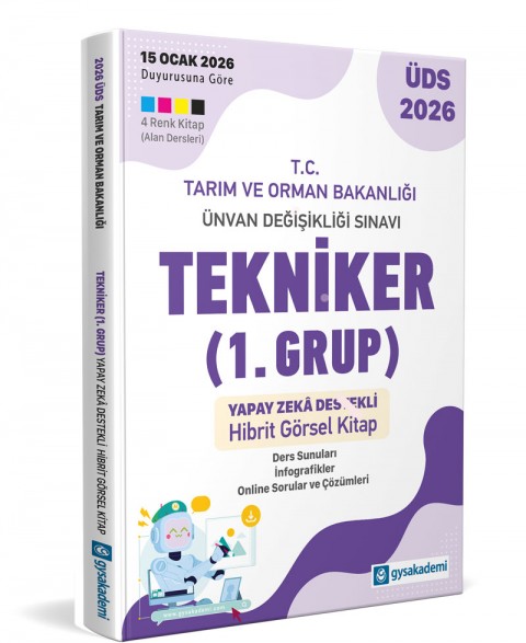 gysakademi 2026 ÜDS T.C. Tarım ve Orman Bakanlığı Tekniker 1. Grup Yapay Zekâ Destekli Hibrit Kitap