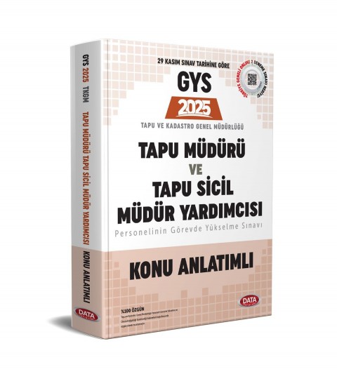 Tapu Müdürü - Tapu Sicil Müdür Yardımcısı GYS Konu Anlatımlı
