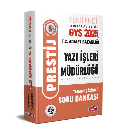 T.C. Adalet Bakanlığı Yazı İşleri Müdürlüğü GYS Prestij Tamamı Çözümlü 3200 Soru Bankası