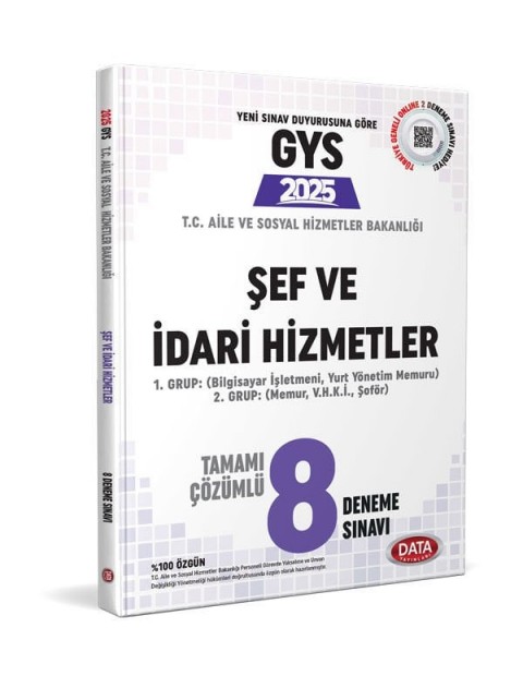 T.C. Aile ve Sosyal Hizmetler Bakanlığı GYS Şef ve İdari Hizmetler Tamamı Çözümlü 8 Deneme Sınavı