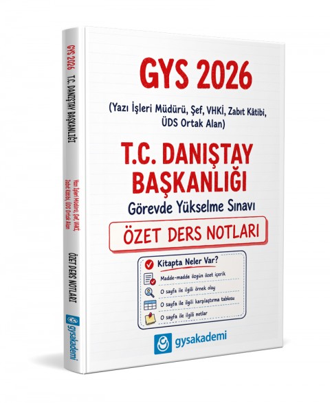 T.C. Danıştay Başkanlığı GYS Özet Ders Notları