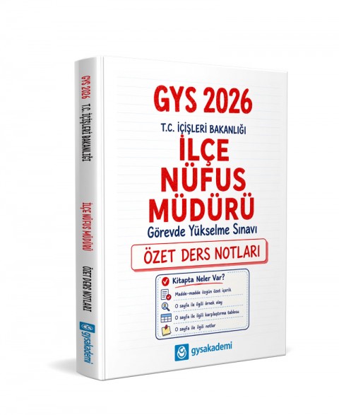 T.C. İçişleri Bakanlığı İlçe Nüfus Müdürü GYS Özet Ders Notları