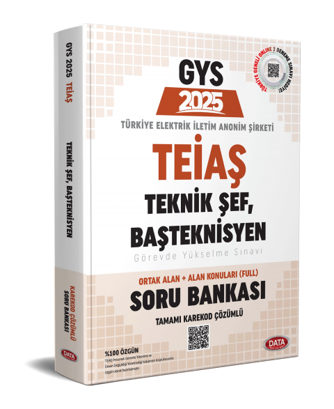 TEİAŞ Genel Müdürlüğü 2025 GYS Teknik Şef, Başteknisyen Soru Bankası - Karekod Çözümlü