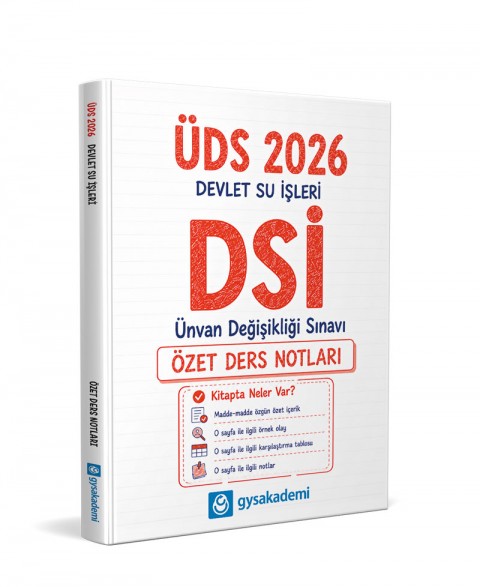 ÜDS Devlet Su İşleri (DSİ) Özet Ders Notları