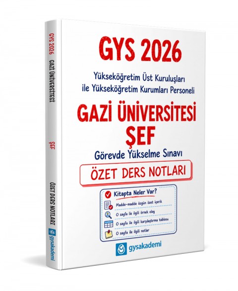 Gazi Üniversitesi GYS Şef Özet Ders Notları