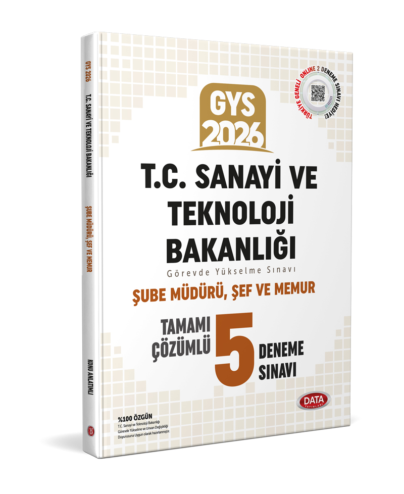T.C. Sanayi ve Teknoloji Bakanlığı GYS Şube Müdürü - Şef Tamamı Çözümlü 5 Deneme Sınavı