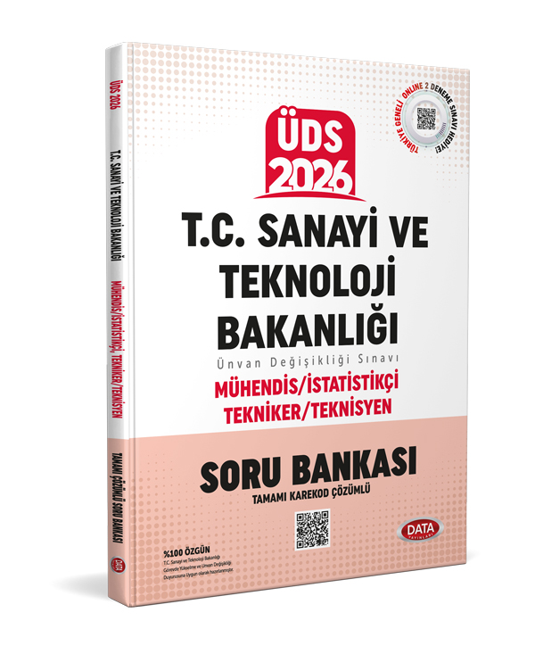 T.C. Sanayi ve Teknoloji Bakanlığı UDS Mühendis - İstatistik - Tekniker - Teknisyen Konu Anlatımlı Soru Bankası (Tamamı Karekod Çözümlü)